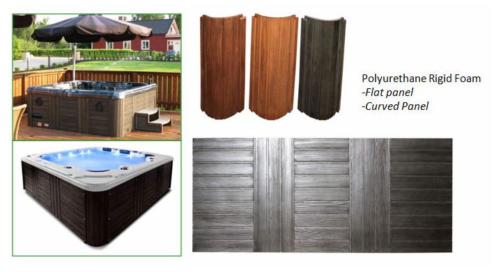 Outside bath imitation wood rigid polyurethane foam panel